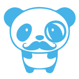 Mr. Panda Moustache Decal (Baby Blue)